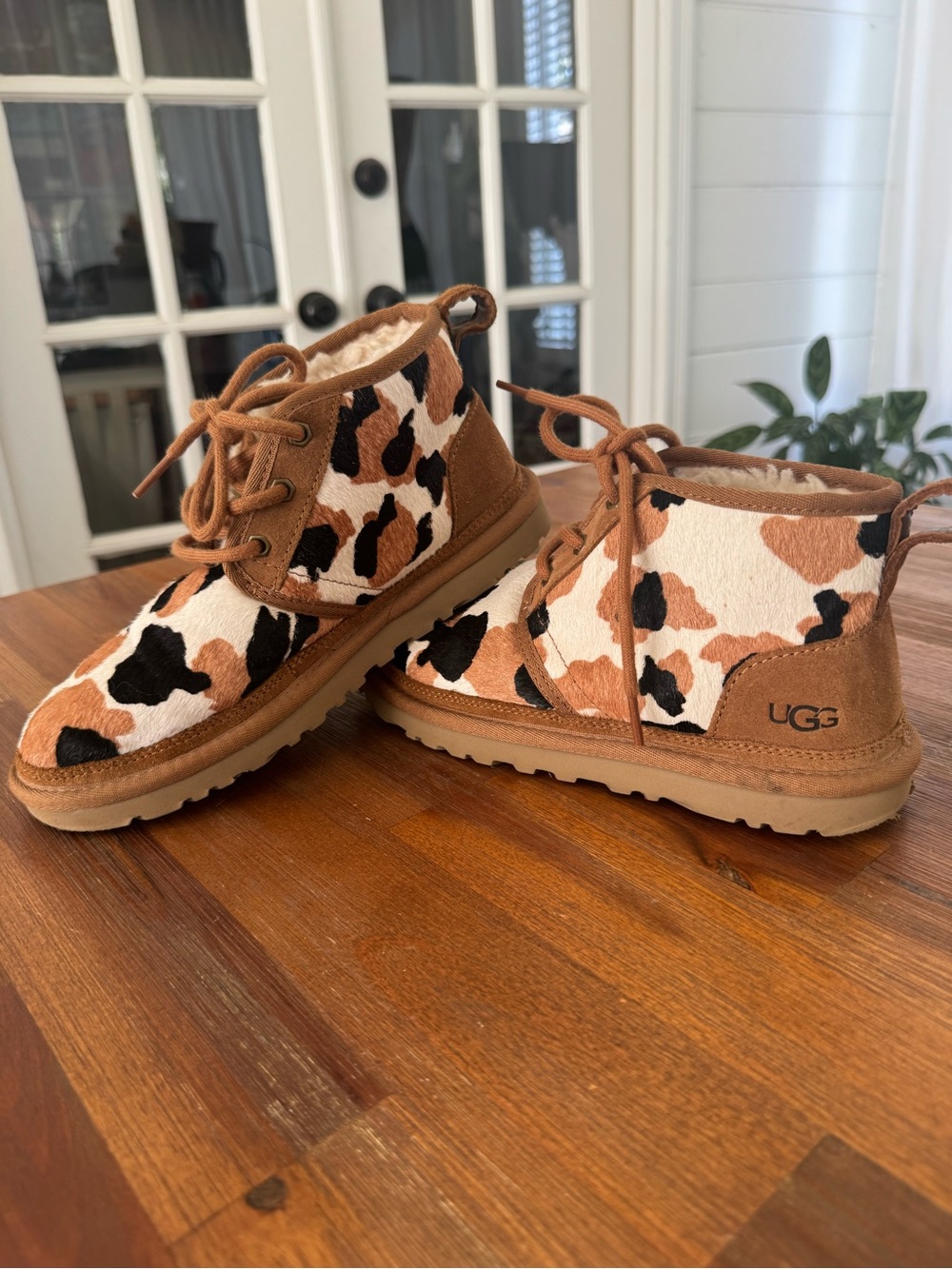 UGG Neumel Cow Print Calf Hair Chukka Boots